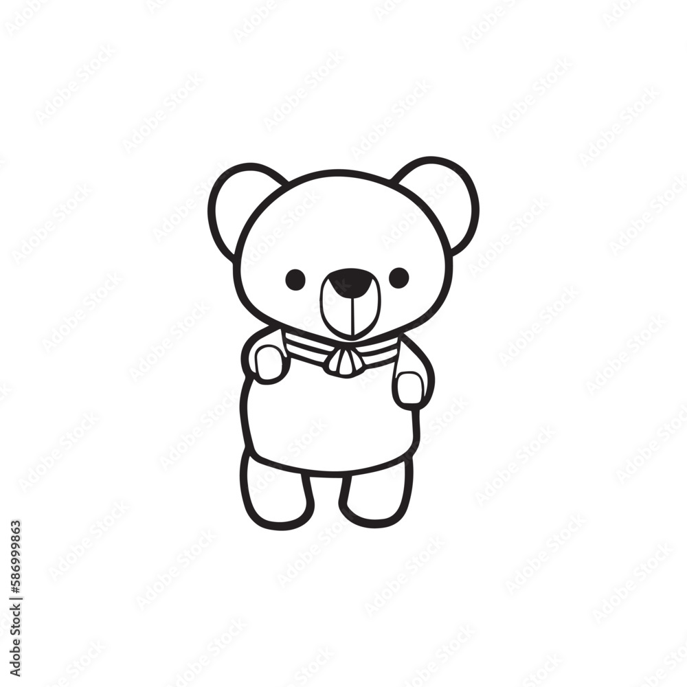 A cartoon of panda vector line art for coloring page. A cartoon of panda vector line art for coloring page.