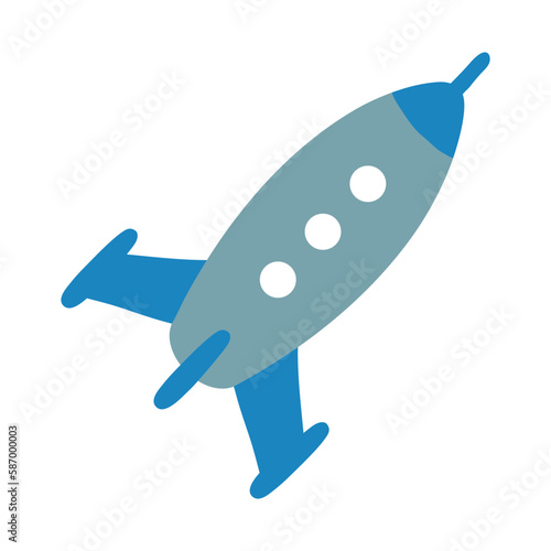 Rocket being propelled into space vector flat illustration icon. Rising quickly in price emoji design.