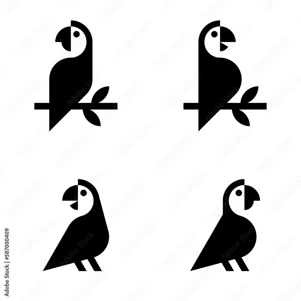Fototapeta premium Parrot Logo. Icon design. Template elements