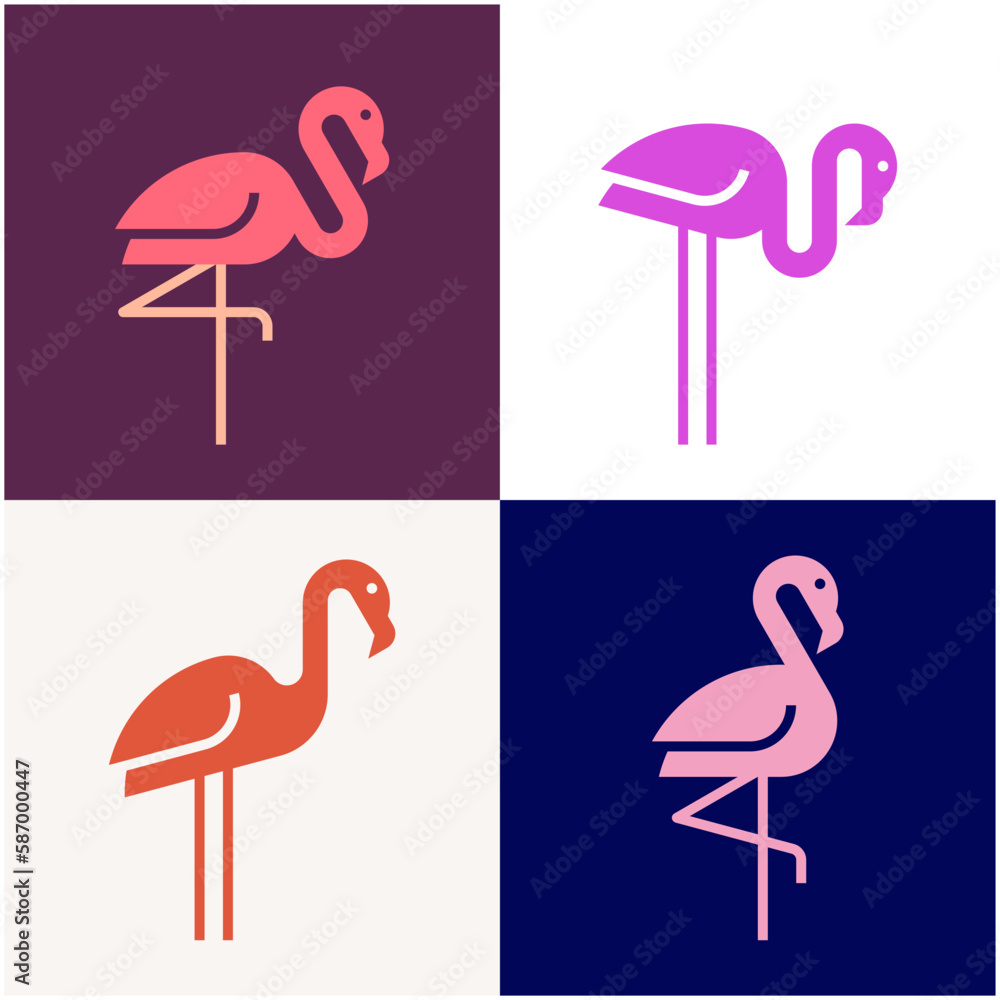 Obraz premium Flamingo Logo. Icon design. Template elements