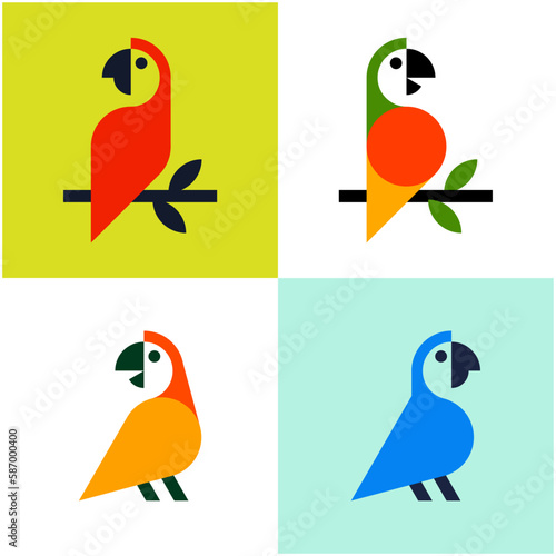 Parrot Logo. Icon design. Template elements