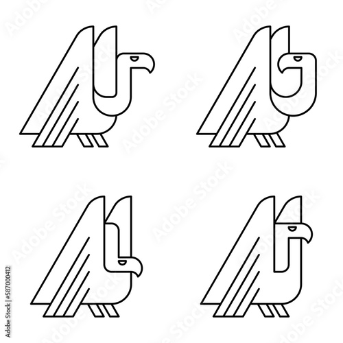 Vulture Logo. Icon design. Template elements