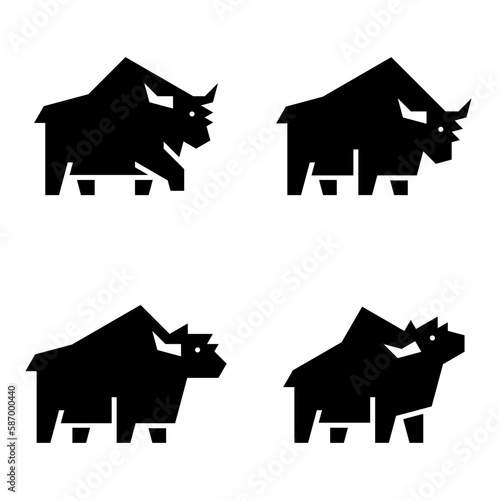 Yak Logo. Icon design. Template elements