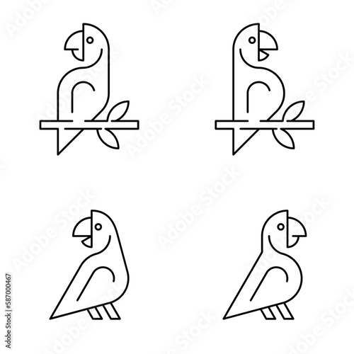 Parrot Logo. Icon design. Template elements