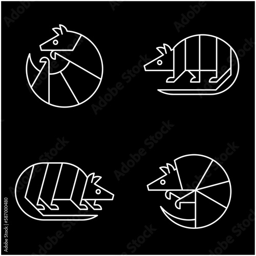 Armadillo Logo. Icon design. Template elements