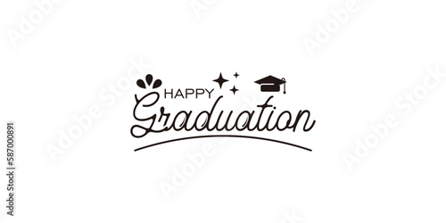Graduation logo design idea premium vector