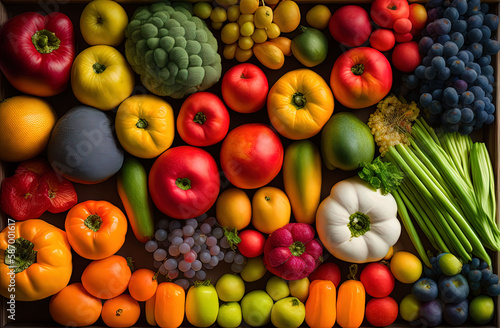 a large assortment of fruits and vegetables