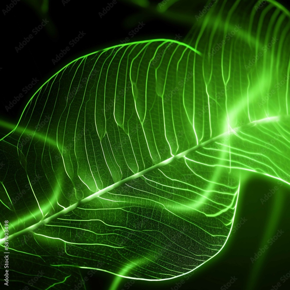 Naklejka premium Fractal leaf. Created by generative AI