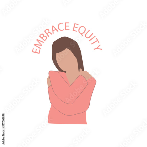 woman holding a heart embrace equity vector illustration photo