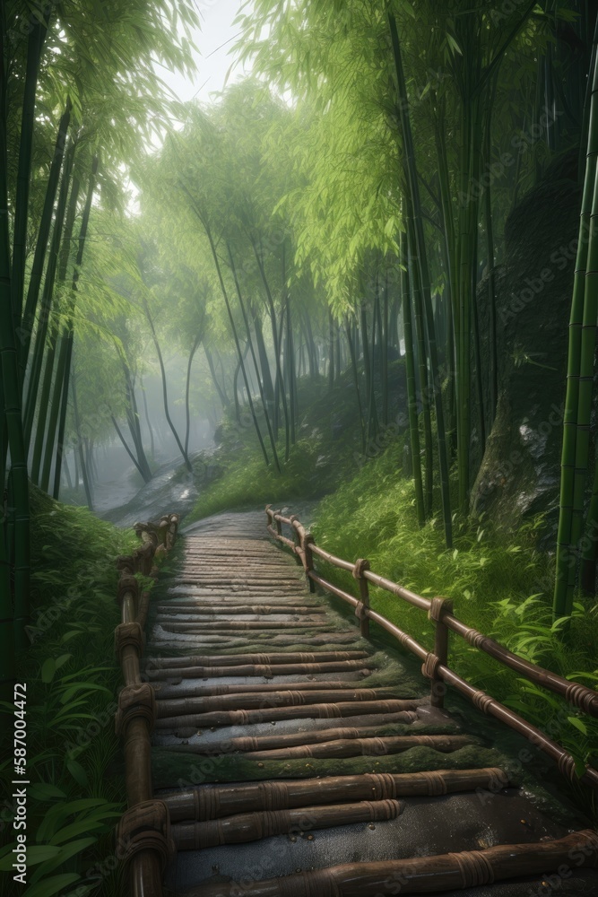 Obraz premium morning in the woods Generative Ai
