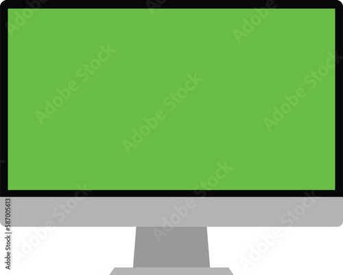 imac computer green screen vector