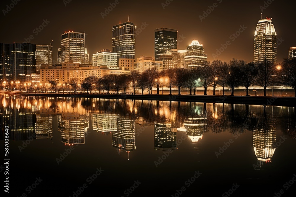 night view of the city Generative Ai night view of the city Generative Ai