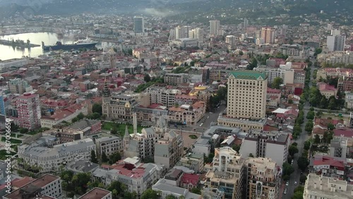 Wallpaper Mural Aerial Cityscape View Modern Urban Architecture Skyscrapers At morning. Batumi , Georgia Torontodigital.ca
