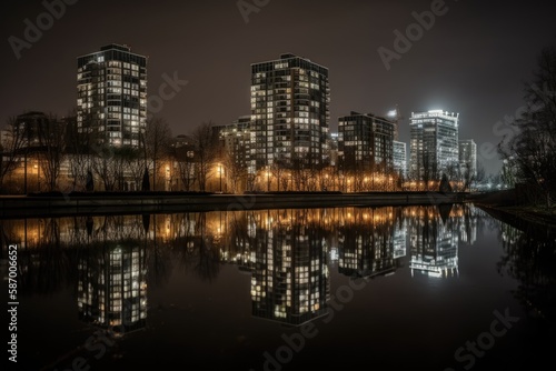 night view of the city Generative Ai © Magaritas