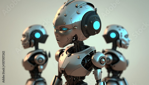 three cyborg artifical intelegent © happymonday