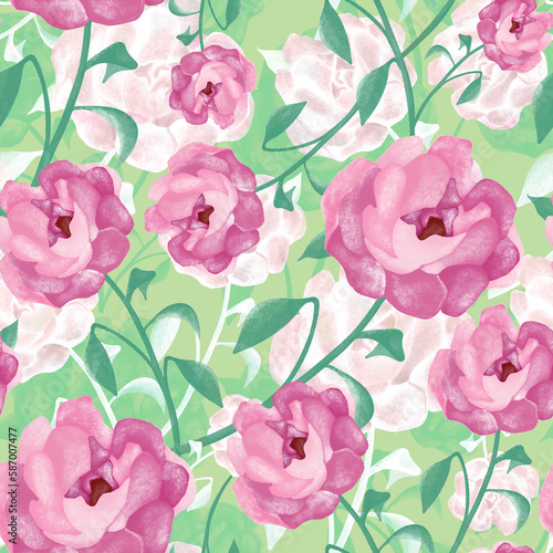 seamless pattern with pink peony textile pattern beauty background. Fabric wallpaper print texture.