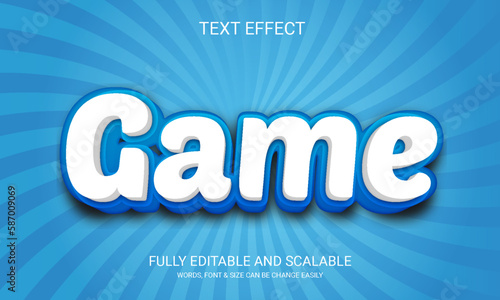Game 3D Vector Text Effect Fully Editable