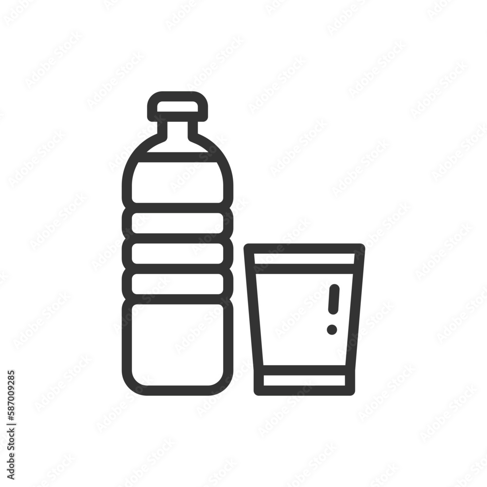 Water bottle icon vector illustration. Food and fruit. Minimalism vector symbols, line icon for logo, mobile app and website design. Vector illustration, EPS10. Water bottle icon vector illustration. Food and fruit. Minimalism vector symbols, line icon for logo, mobile app and website design. Vector illustration, EPS10.