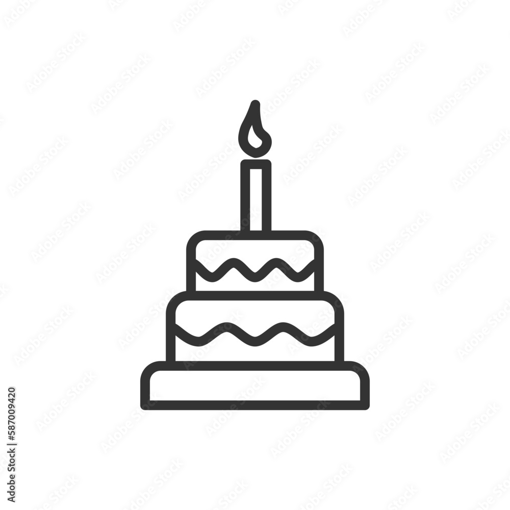 Birthday cake icon vector illustration. Food and cooking. Minimalism vector symbols, line icon for logo, mobile app and website design. Vector illustration, EPS10. Birthday cake icon vector illustration. Food and cooking. Minimalism vector symbols, line icon for logo, mobile app and website design. Vector illustration, EPS10.