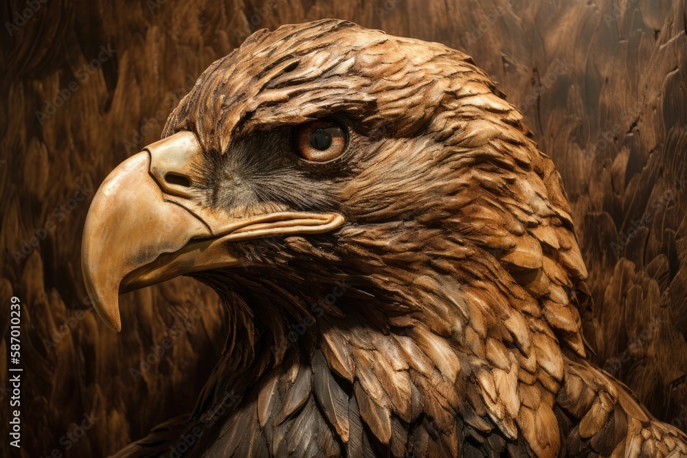 Fototapeta premium Close-up of an eagle. Generative AI.