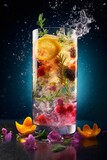Cocktail coloré, boisson à base de fruit, pleine de vitamines, illustration culinaire ia générative 2