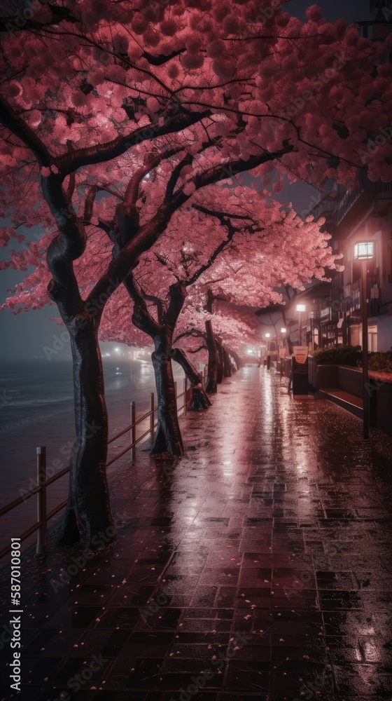 Obraz premium night in the city Generative Ai