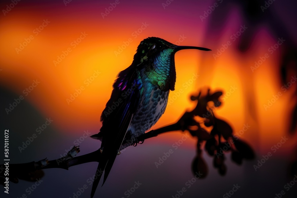 Fototapeta premium birds on a tree Generative Ai