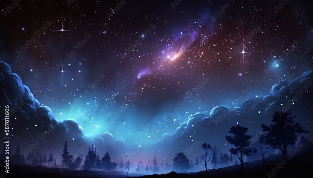 Naklejka premium dazzling starry sky wallpaper universe starry sky background,Generative AI