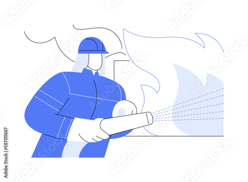 Firefighter abstract concept vector illustration.