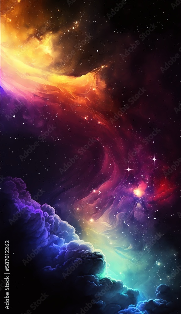 colorful dazzling starry sky wallpaper universe starry sky background,Generative AI