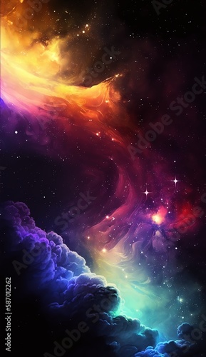 colorful dazzling starry sky wallpaper universe starry sky background Generative AI