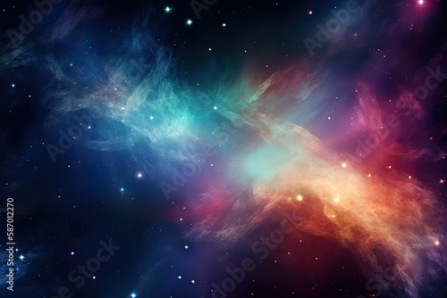 abstract background image that captures the essence of the cosmos  with stars  galaxies  and nebulae Generative AI