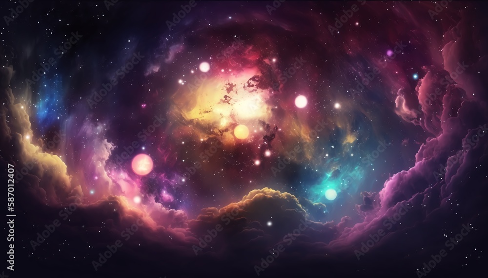 colorful dazzling starry sky wallpaper universe starry sky background,Generative AI