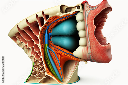 Larynx. Human body part illustration. Generative AI. photo