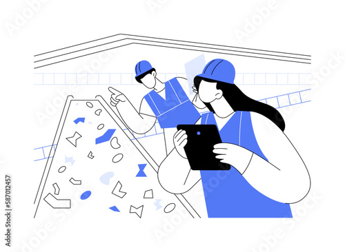 Recycling plant conveyor abstract concept vector illustration.