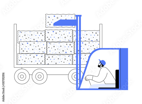 Shipping recycled materials abstract concept vector illustration.