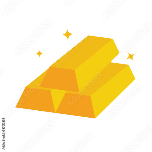 Glitter marks and gold bars. Gold. Bullion. Vector.