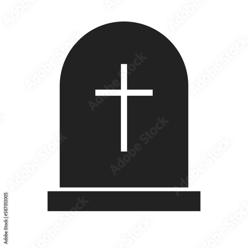 Grave silhouette icon. Tomb. Death. Vector.