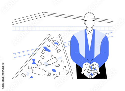 Plastic recycling abstract concept vector illustration.