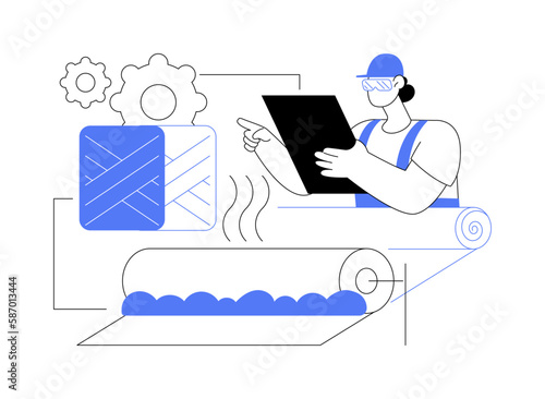 Felt manufacturing abstract concept vector illustration.