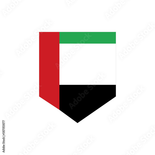 Free Download Flag of the United Arab Emirates in the shape of a shield. Vector. - GFXLoad