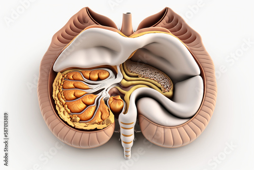 Stomach. Human body part illustration. Generative AI. photo