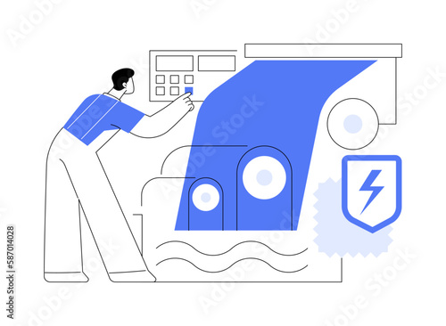 Antistatic finishes in textiles abstract concept vector illustration.