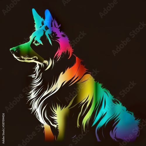 a nice picture of a colorful dog