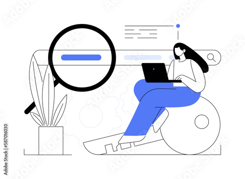 Keyword research abstract concept vector illustration.