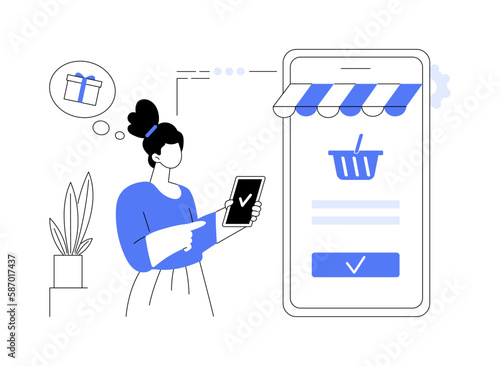 Order placed abstract concept vector illustration.