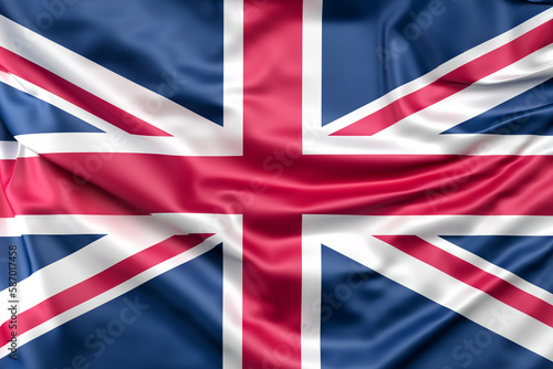Ruffled Flag of the United Kingdom. 3D Rendering
