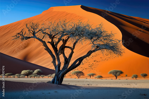 namib naukluft park desert sand dunes. Generative AI photo