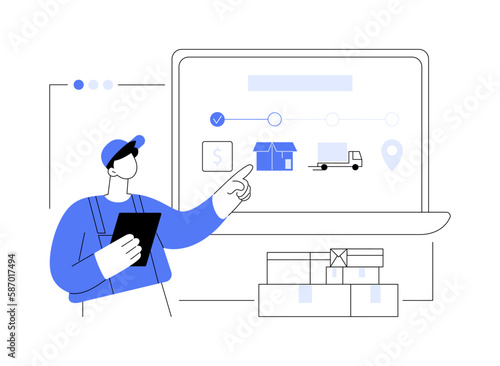 Order processing abstract concept vector illustration.