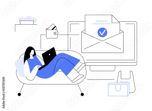 Acknowledgment received abstract concept vector illustration.